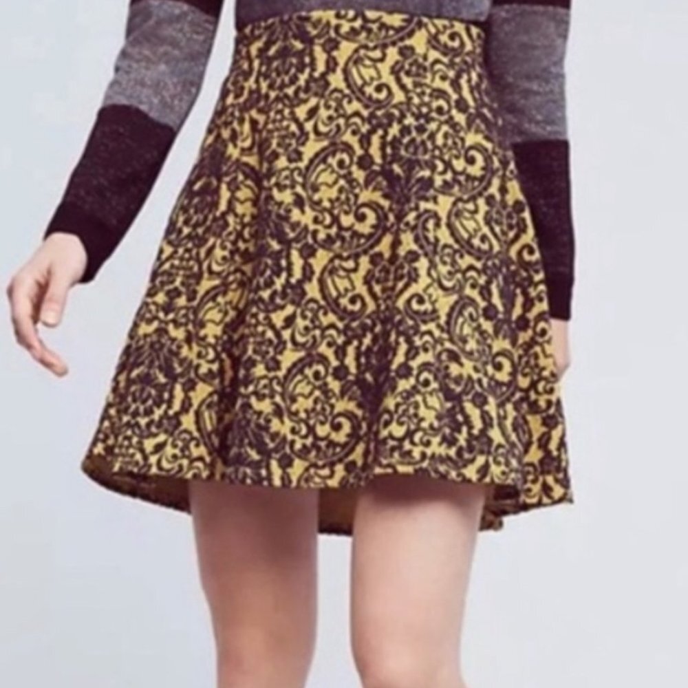 "073". Anthropology Maeve Eliza Knit Tapestry Circle Skirt